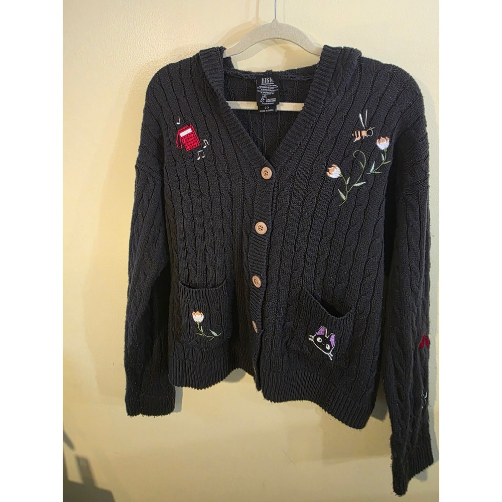 Hot Topic Kiki's Delivery Service Her Universe Hooded Cardigan Black Large